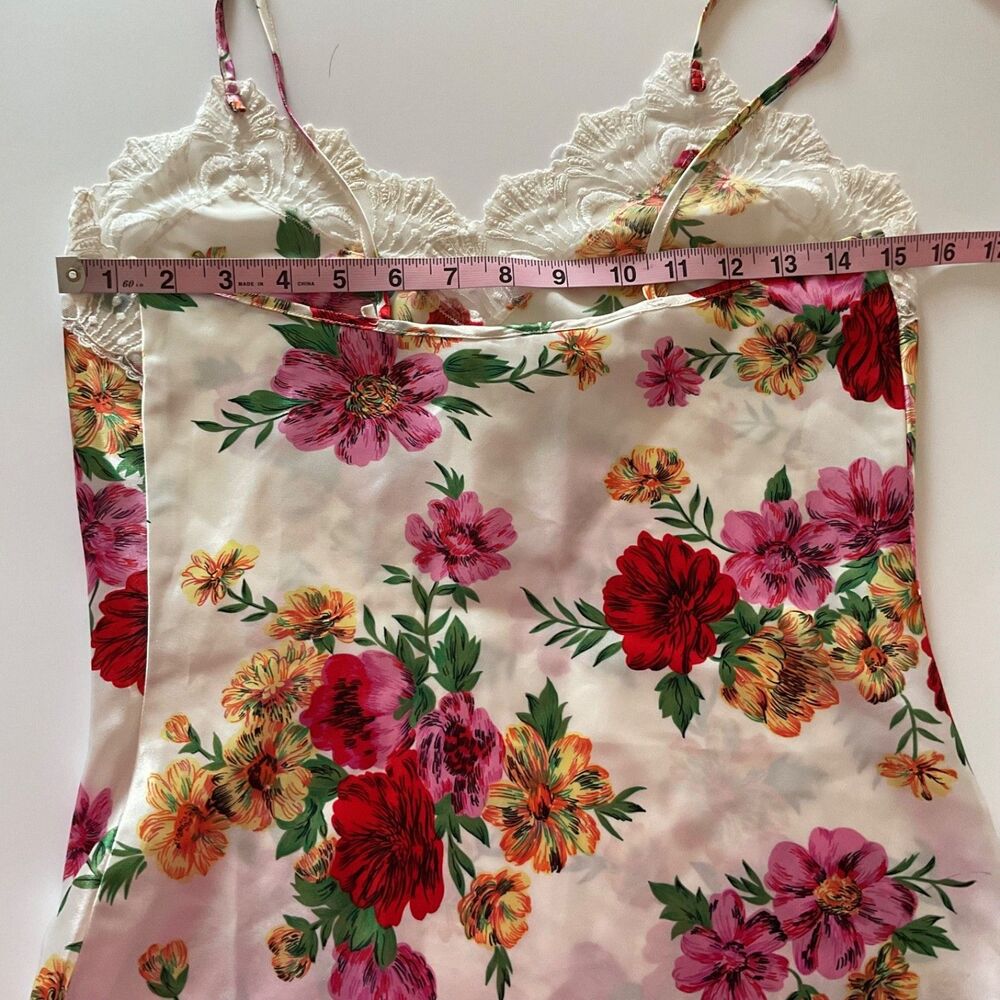 VTG 90s Y2K Victoria's Secret Gold Label Floral Lace Cami Slip Mini Dress Size P - Picture 5 of 8